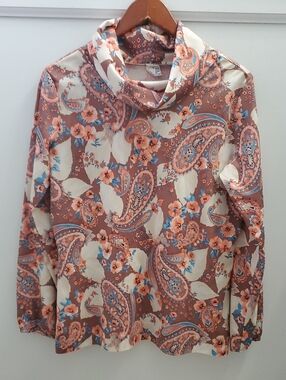 Vintage Kmart Paisley Cowl Neck Top